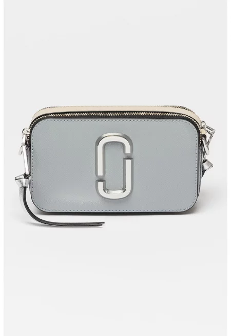 Кожена чанта през рамо The Snapshot - Сив/Сребрист