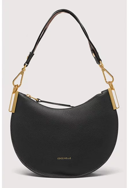 Кожена чанта за рамо с цип