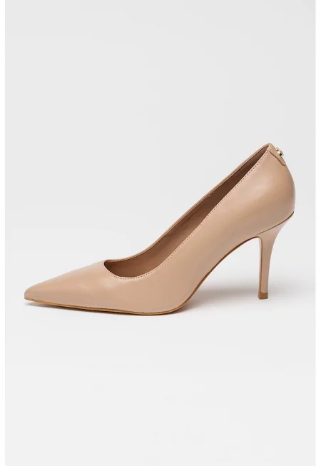 Кожени обувки с ток стилето и монограм