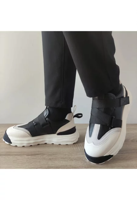 Мъжки обувки  8326 Black + Off White - Черно + Off White