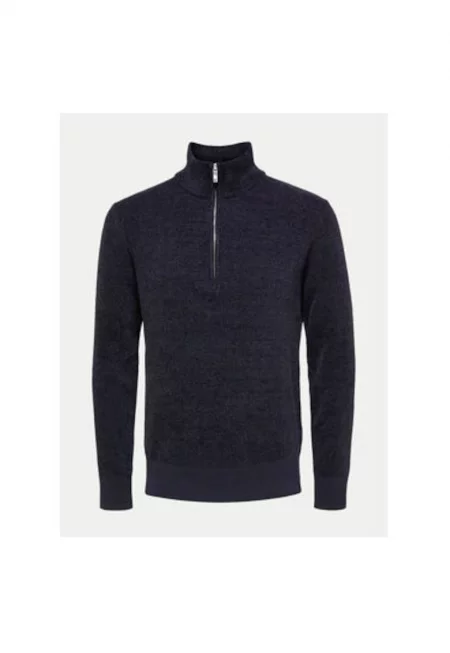 Мъжки пуловер -  304685040 - Рециклиран полиестер/Органичен памук - Син - Син