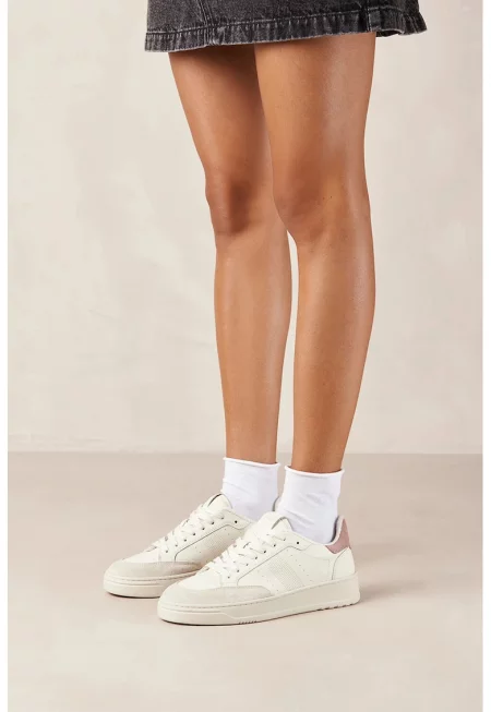 Ниски тренировъчни обувки с велур - Светло сив/Мръснобял/Прашно розово