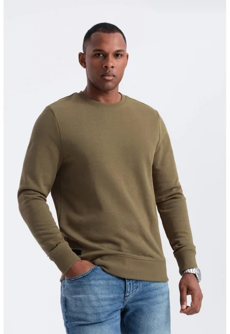 Памучен суитшърт - Маслинено зелено