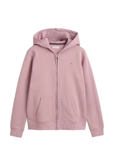 Памучно худи с цип - Лилав