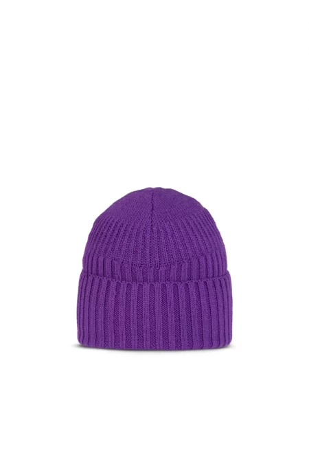 Плетена поларена шапка  лилав цвят renso за възрастни - универсален размер