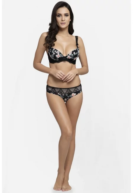 Подплатен сутиен с дантела - Зелен/Черен/Розово