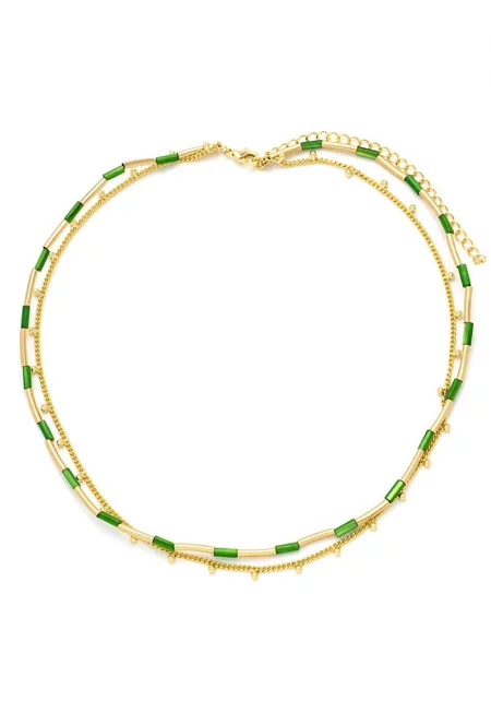 Позлатено колие с естествена мидена черупка