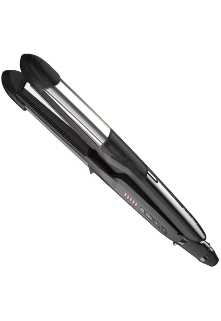 Преса за коса  Ultra Sonic Steam  - 39 x110 мм - Йонизираща - 5 степени на температурата 150°-230°C - Функция Steam - Автоматично изключване - Стойка - Инокс