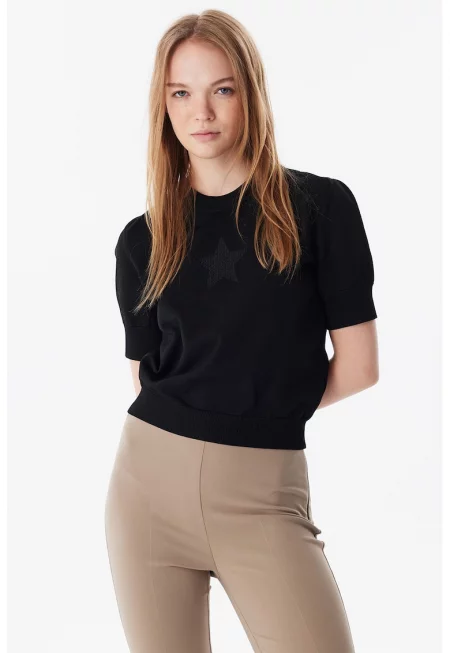 Пуловер с къси ръкави