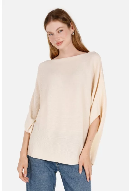 Пуловер с ръкави тип прилеп