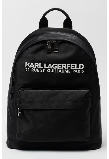 Раница с релефно лого - Бял/Черен