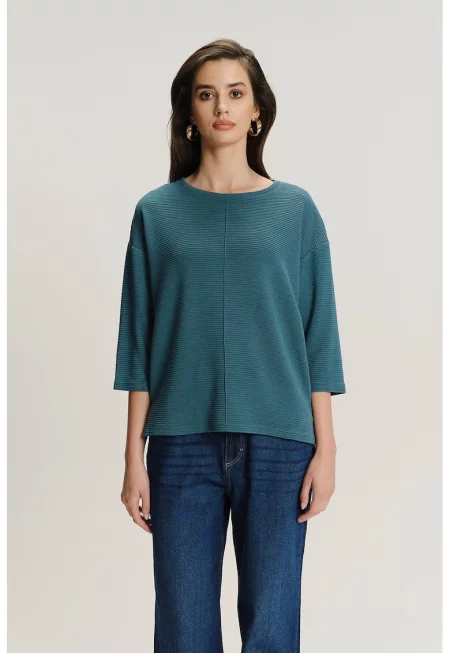 Рипсена блуза с 3/4 ръкави