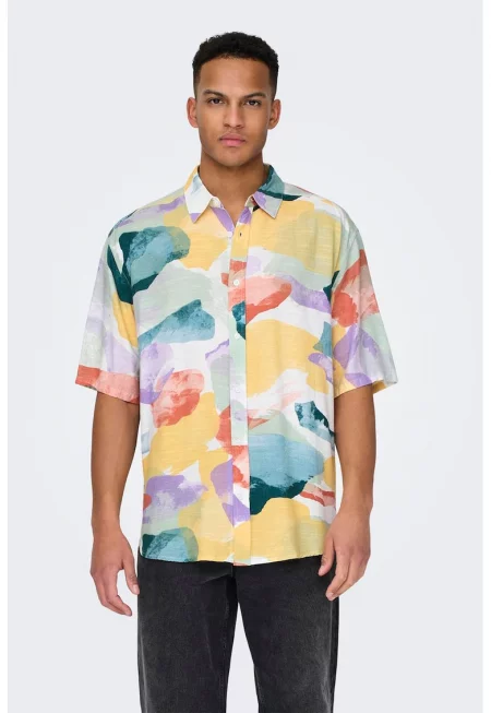 Риза с лен и графика