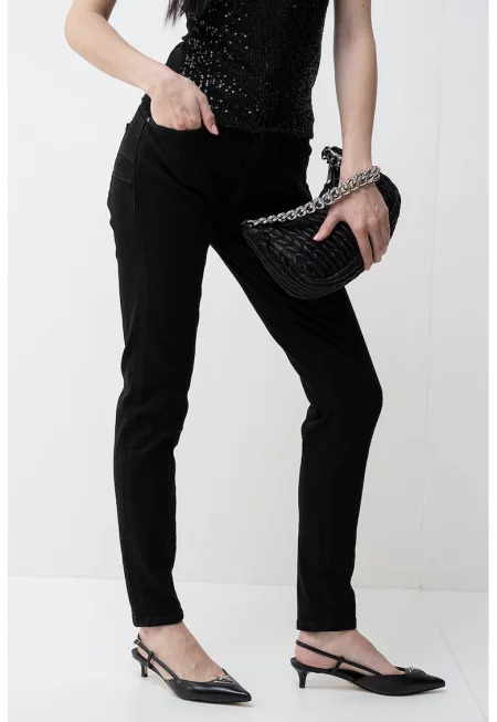 Скосени дънки - Черен