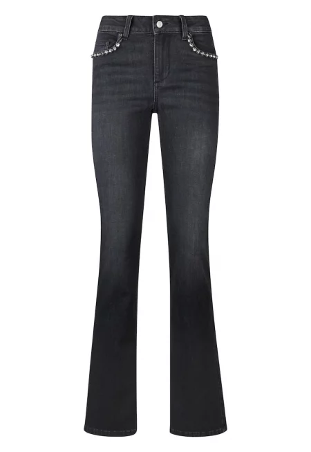 Слим дънки с декоративни камъни