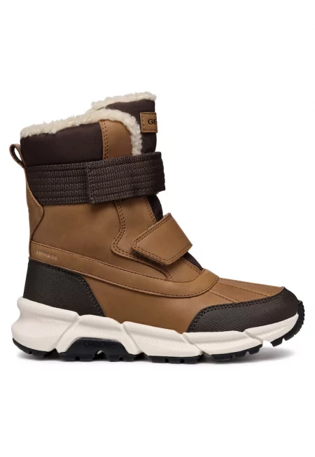 Снежни ботуши за момчета -  еко кожа - кафяв/черен