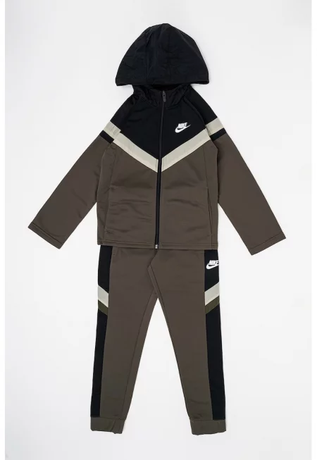 Спортен екип с контрасти - Избеляло черно/Каки