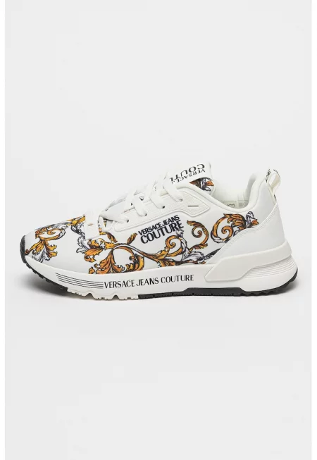 Спортни обувки с контрастно лого - Бял/Светлокафяв