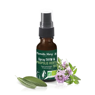 Спрей за гърло с мащерка, зелен прополис и градински чай, 20 ml