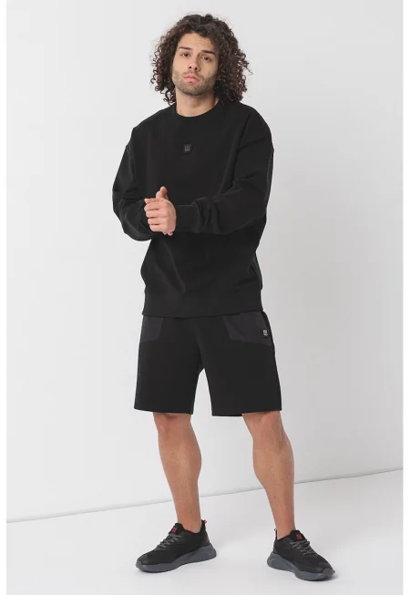 Суитшърт Dettil с овално деколте - Черен