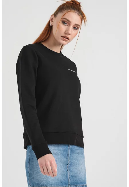 Суитшърт Essential с овално деколте - Черен/Бял