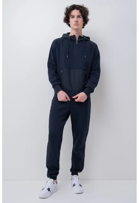 Свободно худи с реглан ръкави - Тъмносин