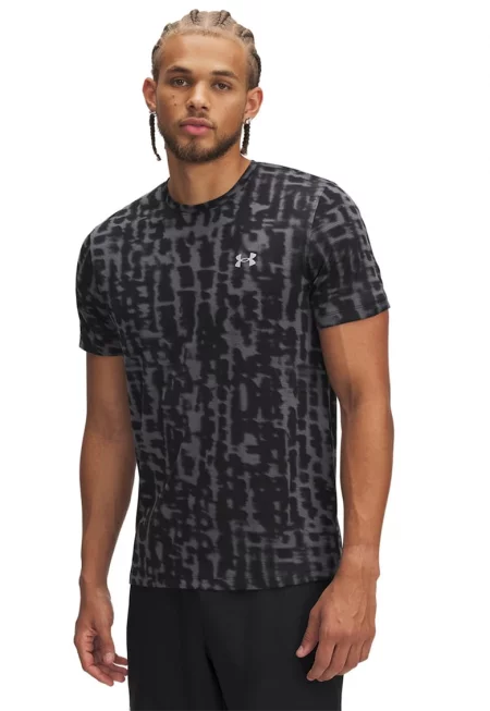 Тениска Launch за бягане със светлоотразителни детайли - Черен/Tъмносив