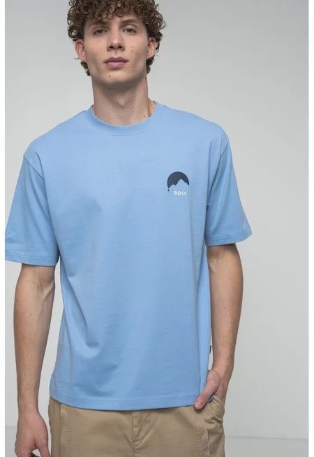 Тениска от памук с графика на гърба