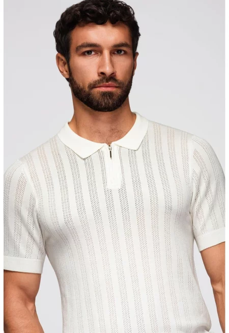 Тениска с къс цип