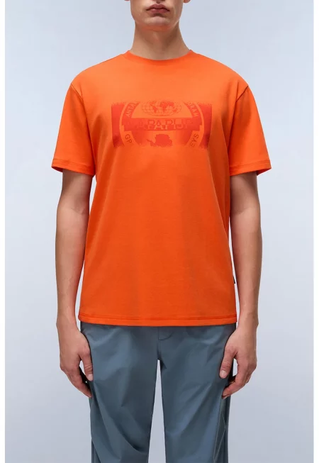 Тениска с лого - Мандарина