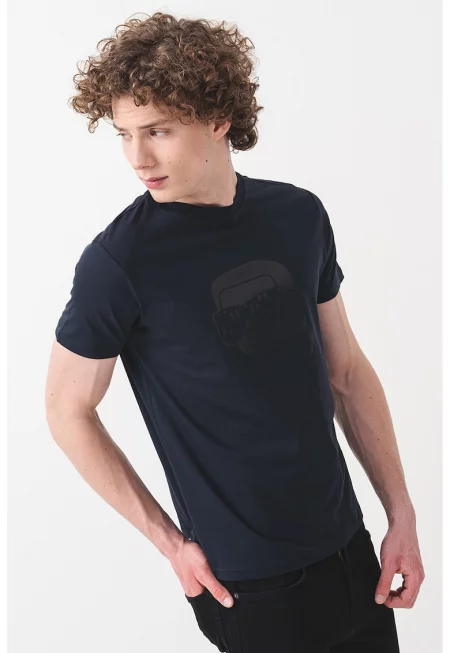 Тениска с лого - Ултрамарин синьо