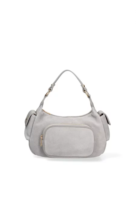 Велурена чанта за рамо Ardena - Сив