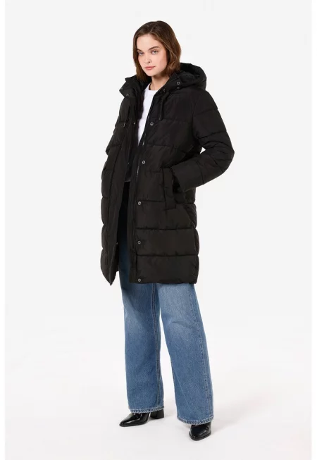 Зимно капитонирано яке - Черен