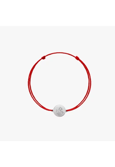 Златна гривна с шнур за деца с цвете на раждане - януарска кокитка