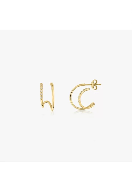 Златни обеци с двойни халки