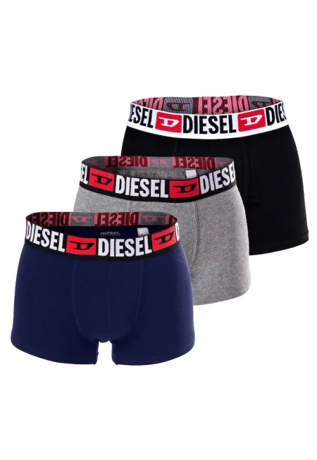 Боксерки Damien с лого на талията - 3 чифта - Черен/Сив меланж/Тъмносин