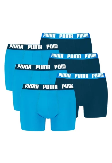 Боксерки с лого на талията - 6 чифта - Светлосин