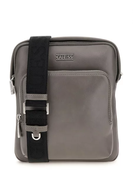 Чанта през рамо от еко кожа - Сиво-бежов