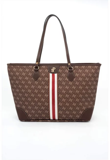 Чанта Tote от еко кожа с шарка