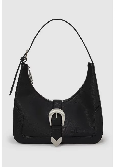 Чанта за рамо от еко кожа с декоративна тока