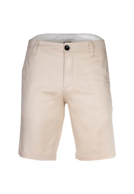 Чино бермуди със средновисока талия - Бежов