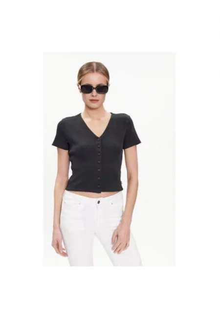 Дамска блуза  303866518 - Модал/Памук/Полиестер - Черна - Черен