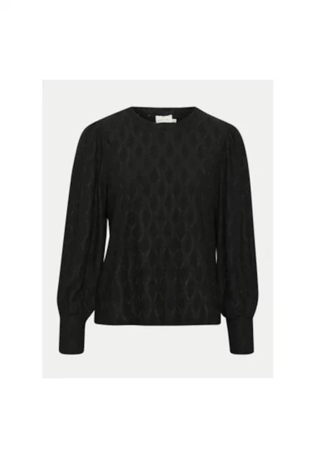 Дамска блуза -  304752117 - Рециклиран полиестер/Полиестер - Черна - Черен