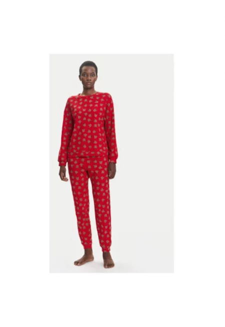 Дамска пижама  38DK3P03L - Памук - Червен