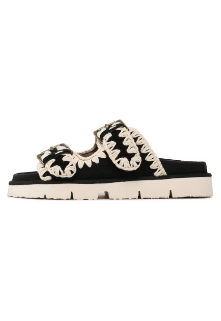 Дамски джапанки - SW461005A -  Текстил - Черен