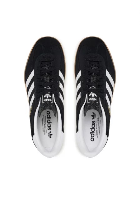 Дамски маратонки -  Gazelle Indoor - естествена кожа - черен -