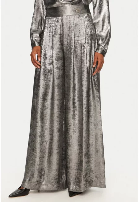 Дамски панталон -  305018168 - Полиестер - S INTL - Сребрист