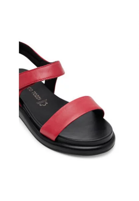 Дамски сандали - 2-28414-42 -  Естествена кожа - Червен