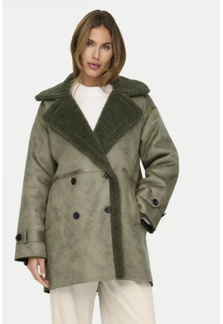 Дамско кожено палто -  304498657 - Еко кожа - - Зелен