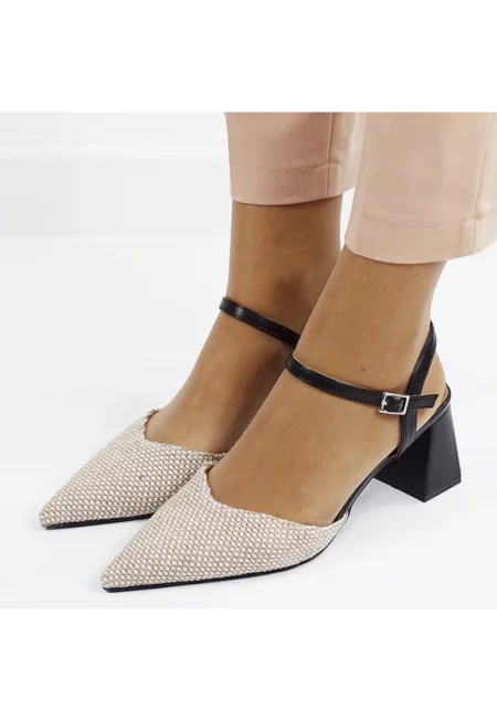 Елегантни черни обувки с плетена шарка HK-1308 04 16636